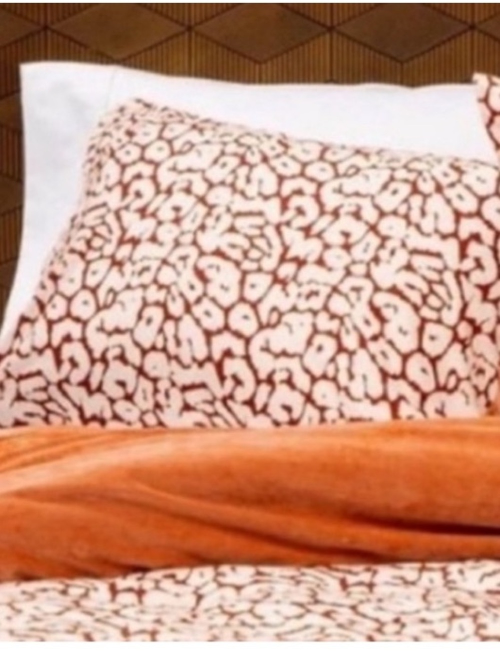 Opalhouse Reversible Velvet Leopard Print Standard Pillow Sham Orange